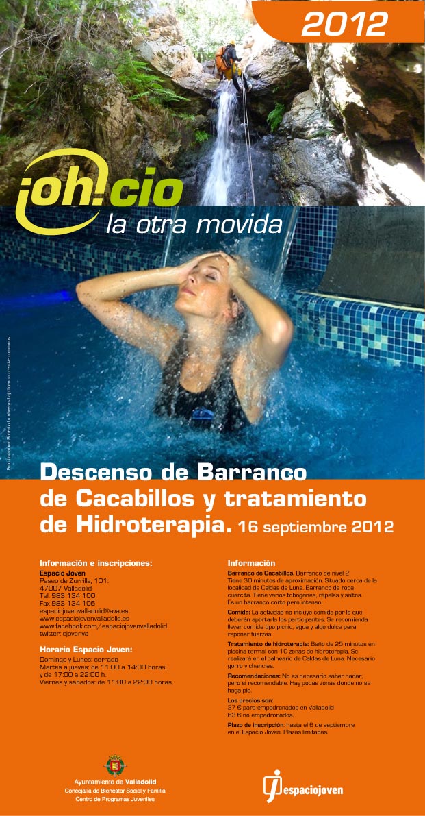 Descenso de Barranco de Cacabillos y tratamiento de Hidroterapia.