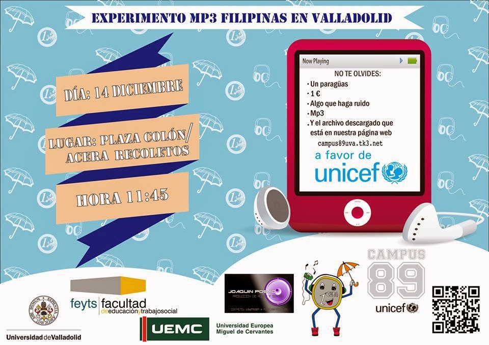 Experimento MP3 a favor de Filipinas en Valladolid