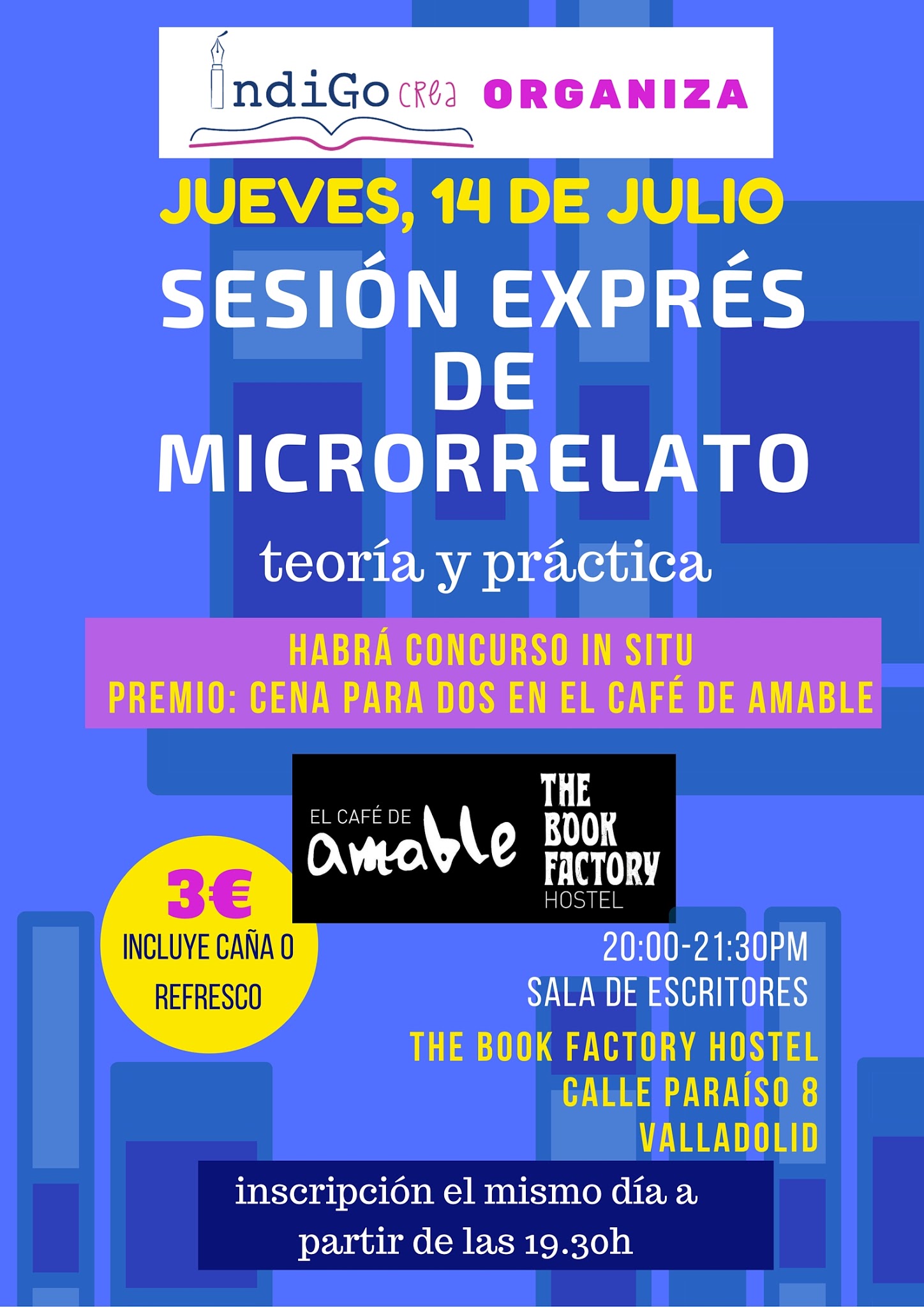 Jornada Microrrelato express en The Book Factory Hostel
