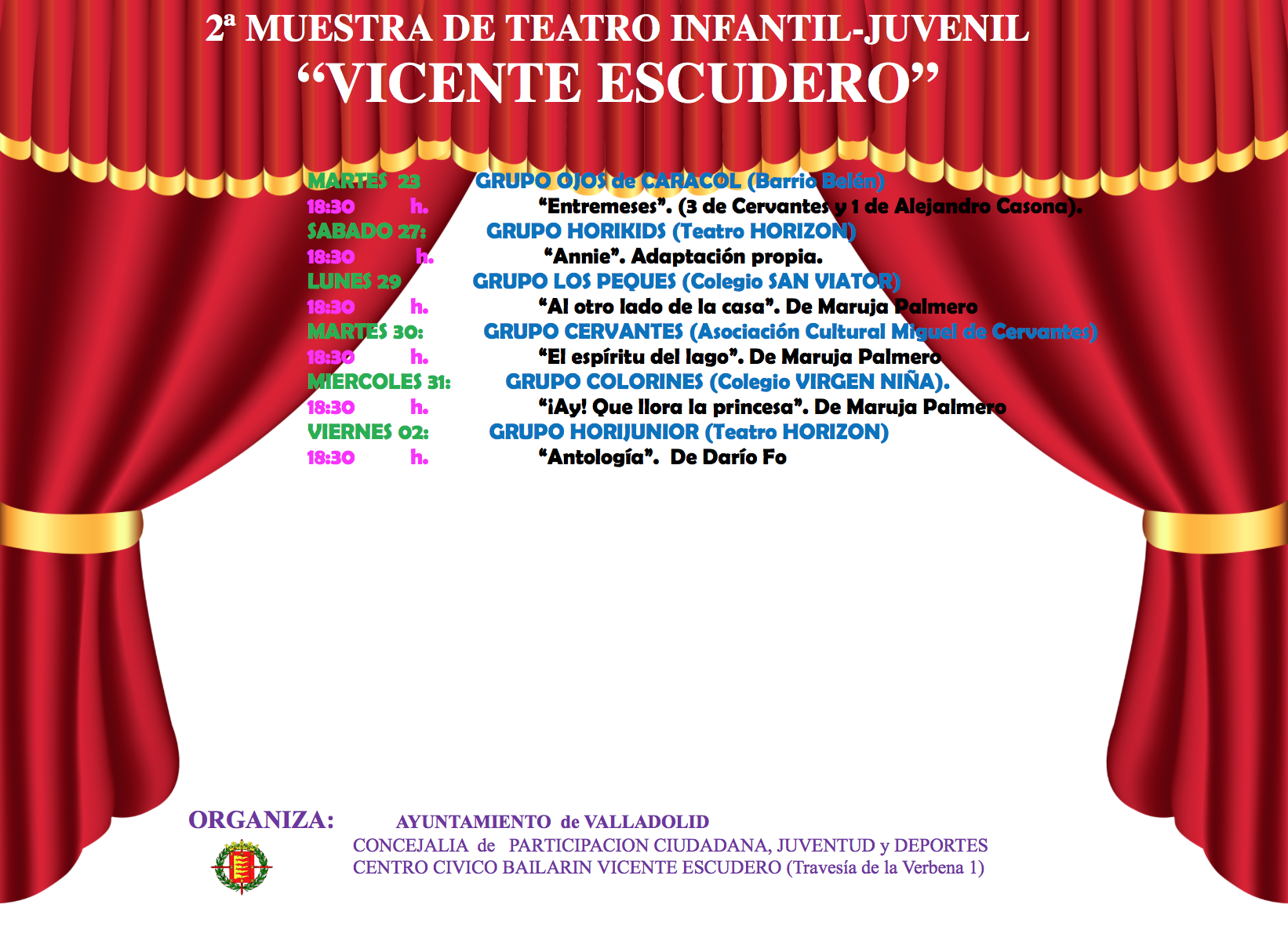 2ª Muestra de Teatro Infantil-Juvenil en el Centro Cívico Bailarín Vicente Escudero