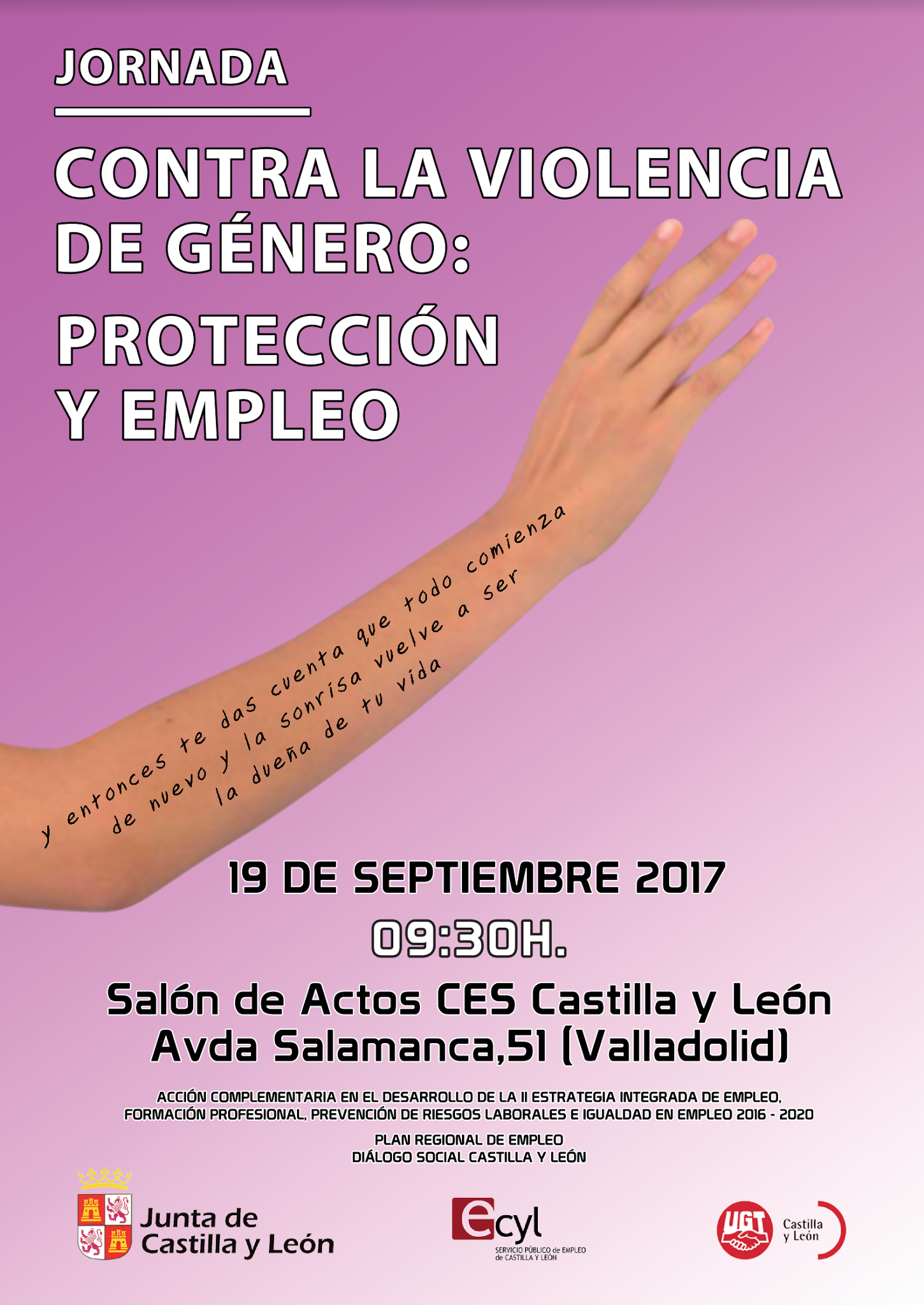 Jornada 19 de Septiembre "Contra la Violencia de Género: Protección y Empleo de UGT Castilla y León, en Valladolid.