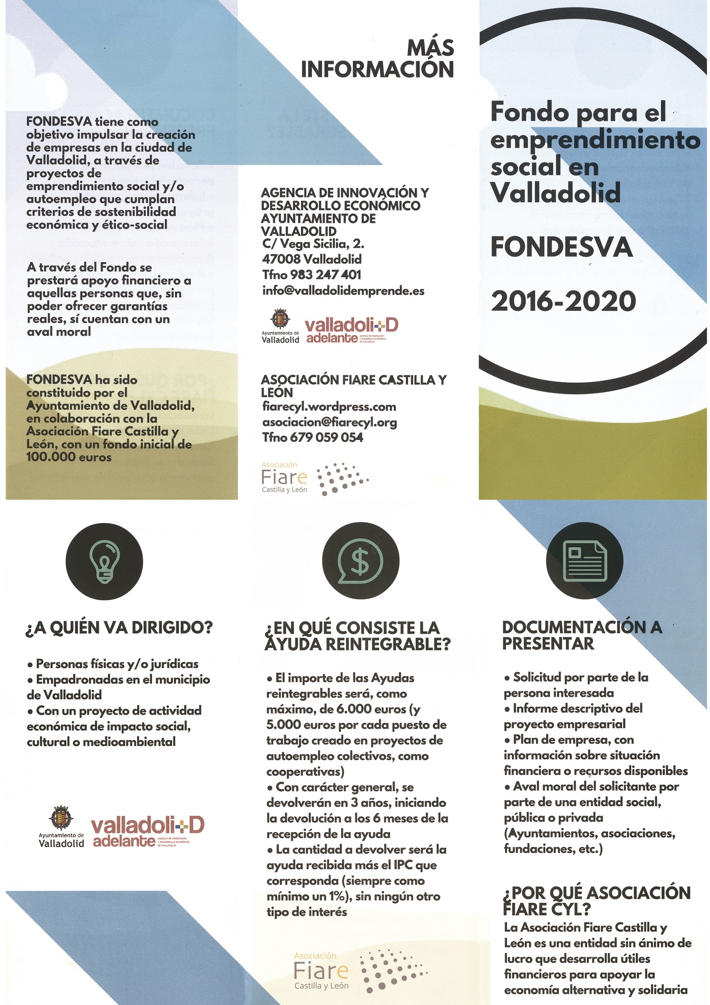 Damos a conocer: Fondo para el emprendimiento social en Valladolid. FONDESVA 2016-2020