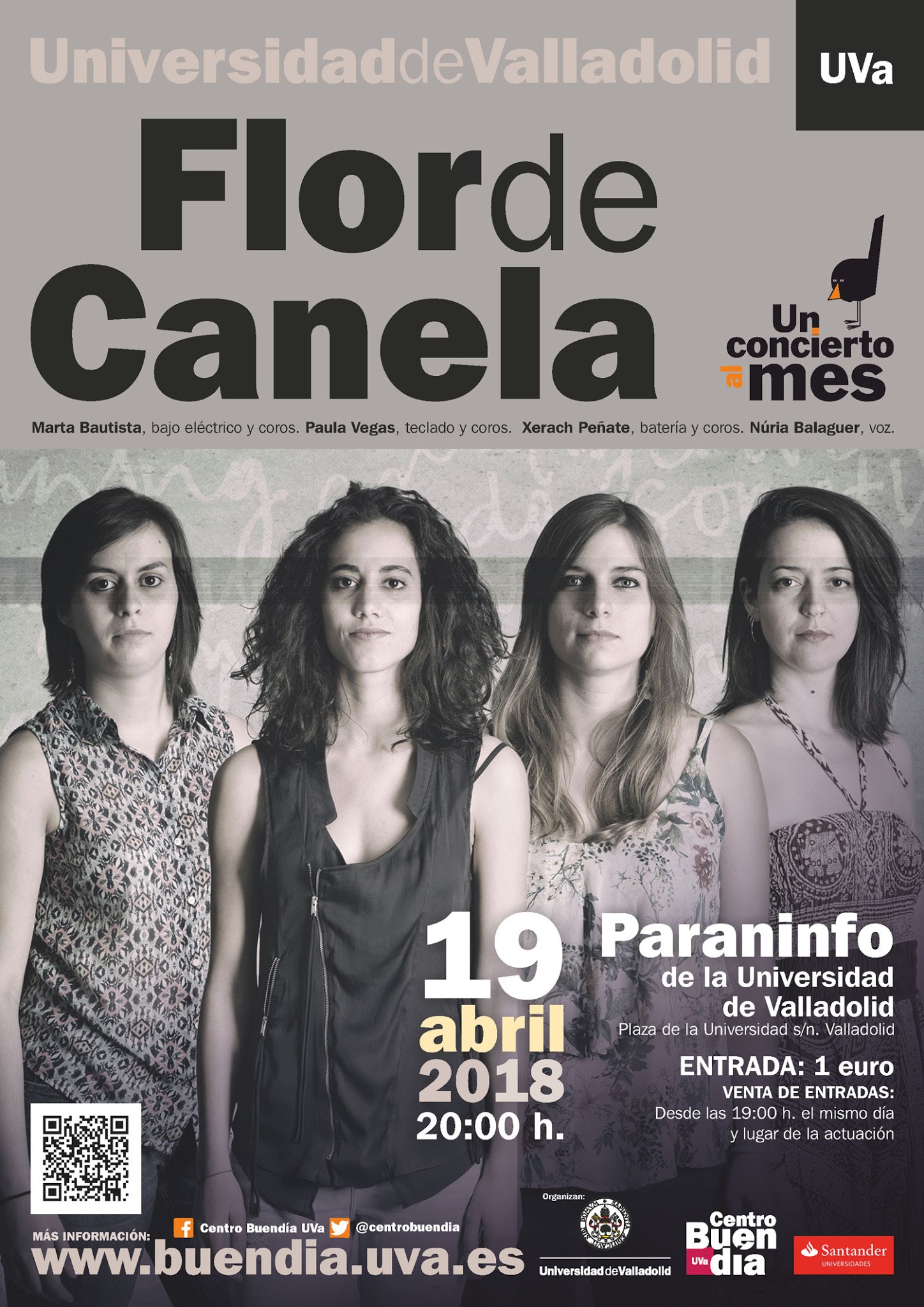 La Universidad de Valladolid presenta "Un Concierto al mes" a cargo del grupo Flor de Canela