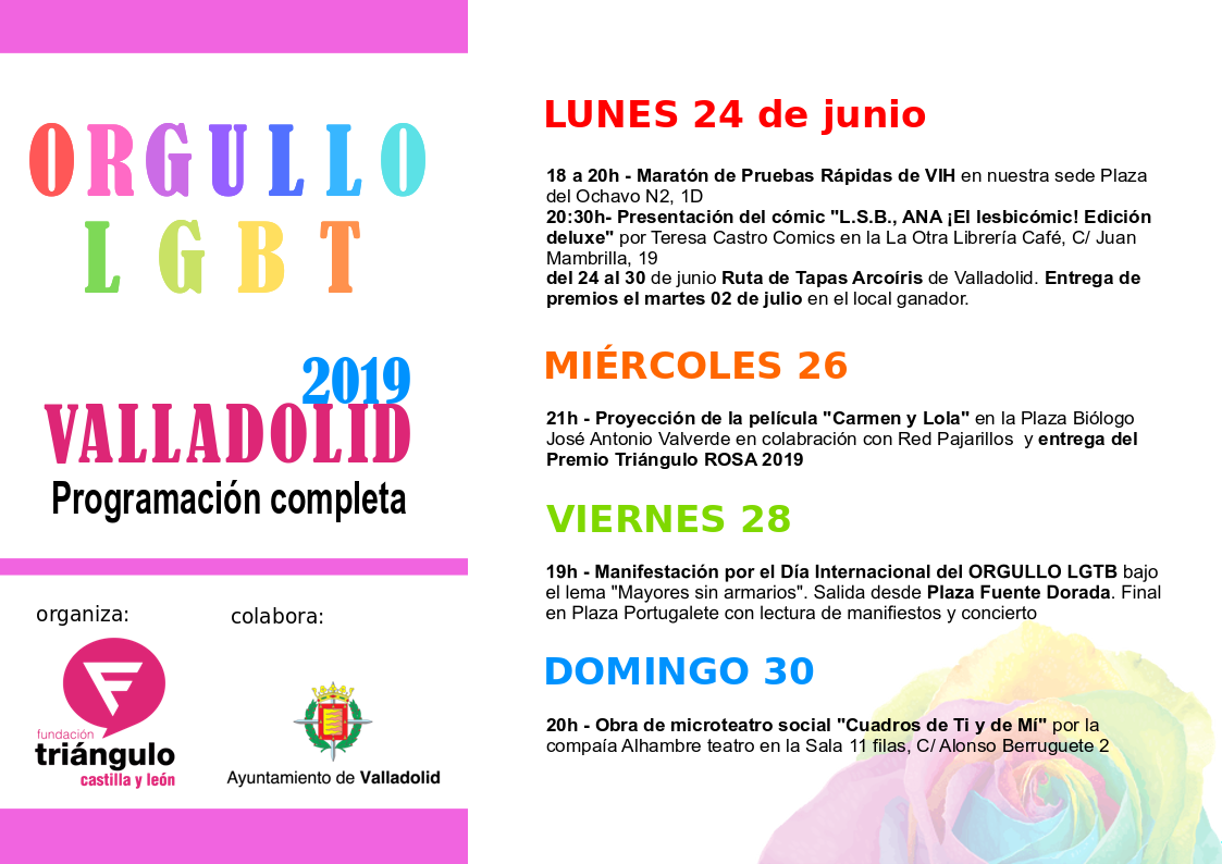 Semana del ORGULLO LGTB 2019 en Valladolid