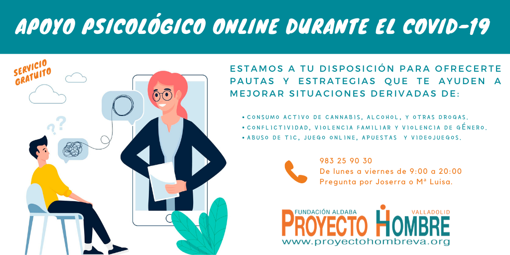 Proyecto Hombre Valladolid pone en marcha una iniciativa de apoyo psicológico online