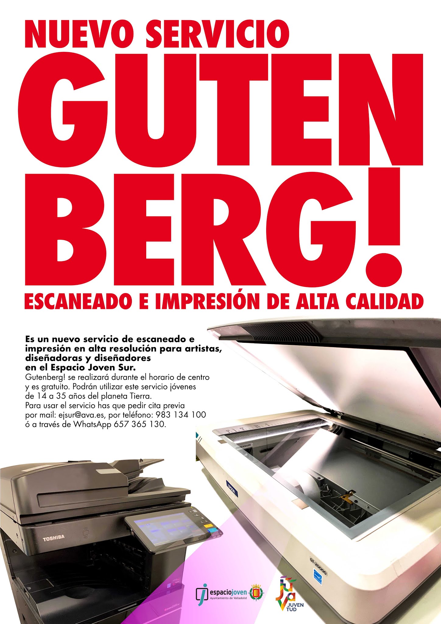 Gutenberg! nuevo servicio de escaneado e impresión en alta resolución en el Espacio Joven Sur