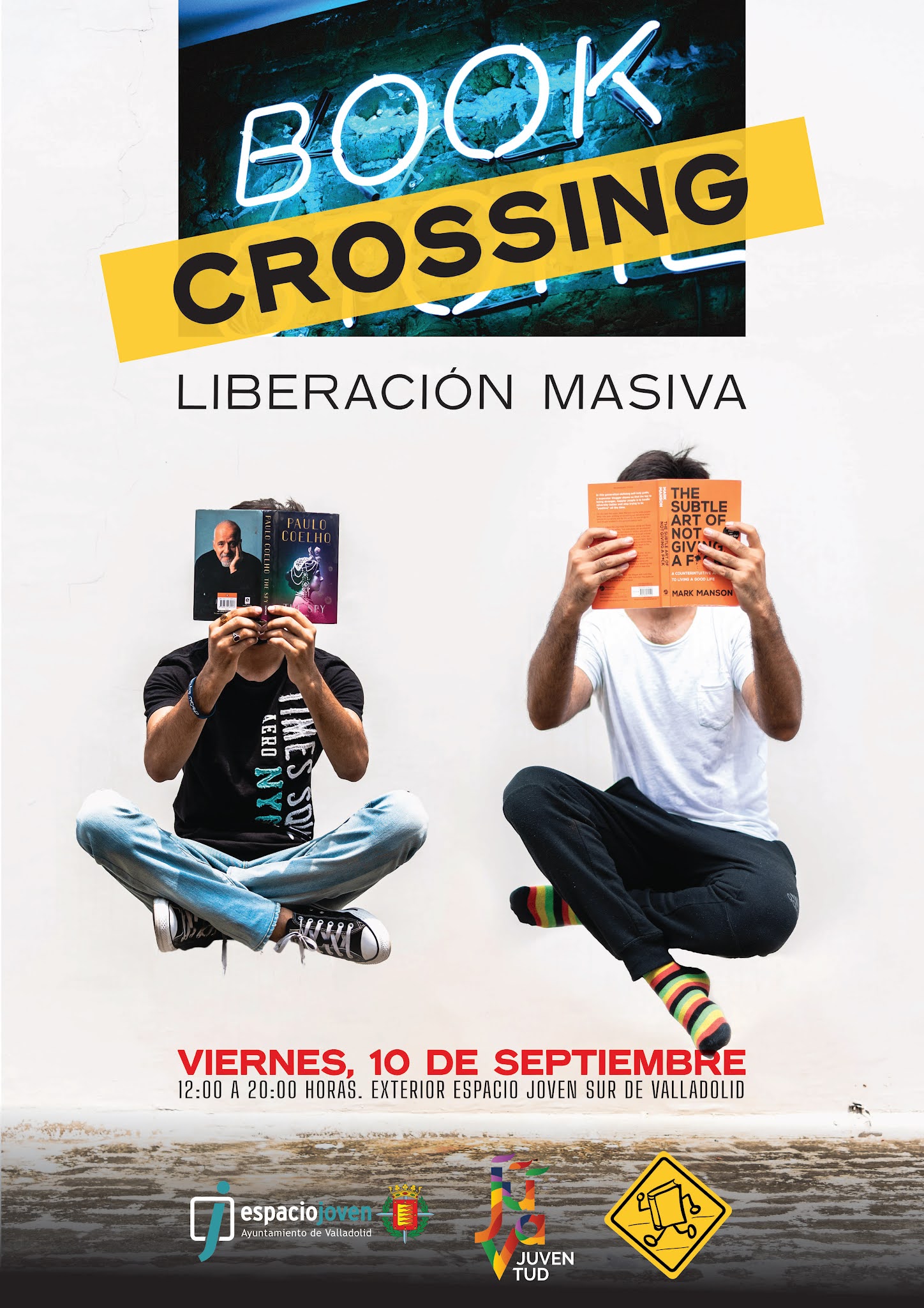 Liberación masiva de libros #BookCrossing en el Espacio Joven Sur de Valladolid. 10.09.2021