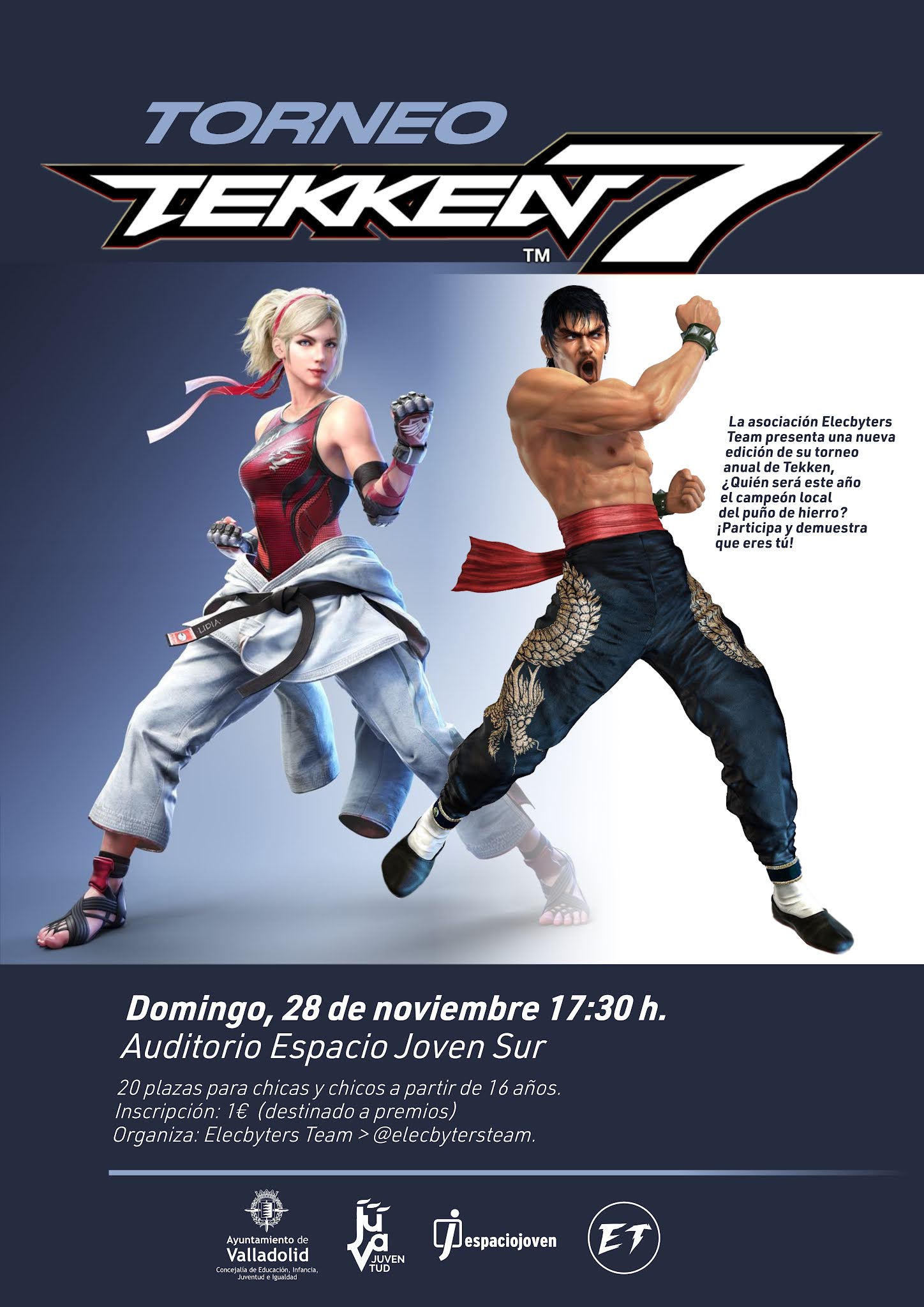 Torneo Tekken 7 organizado por Elecbyters Team. 28 de noviembre en el Espacio Joven Sur.